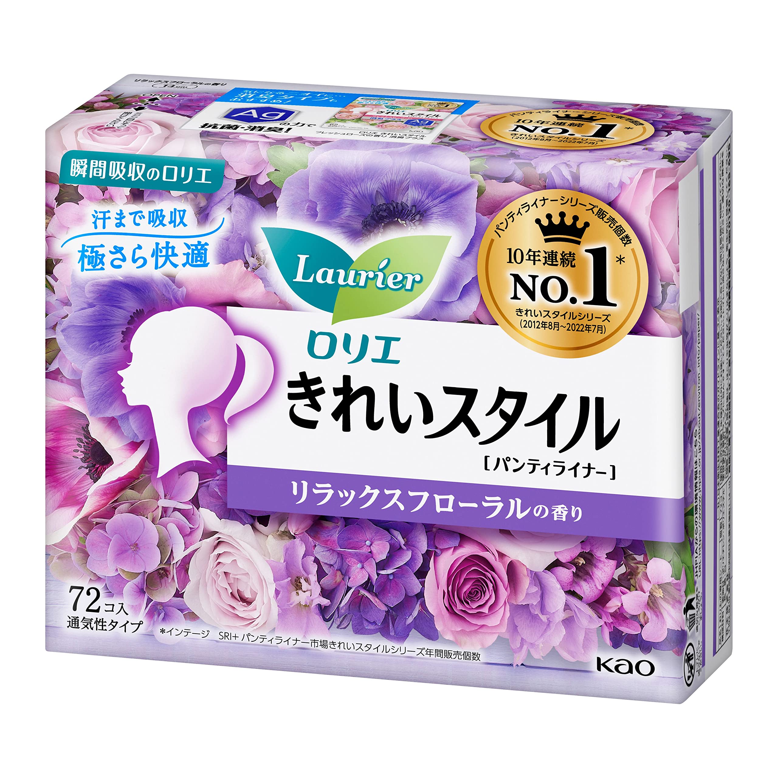 花王 ロリエ きれいスタイル リラックスフローラルの香り (72コ入) パンティライナー