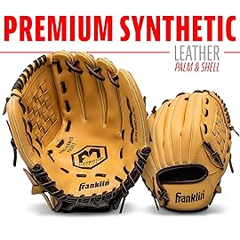 Franklin Sports Field Master Baseball + Softball Glove - Field Master Adult + Youth Baseball + Softball Mitt - Men\'s + Women\'s Gloves - Right Hand Throw - 10 - Camel Brown