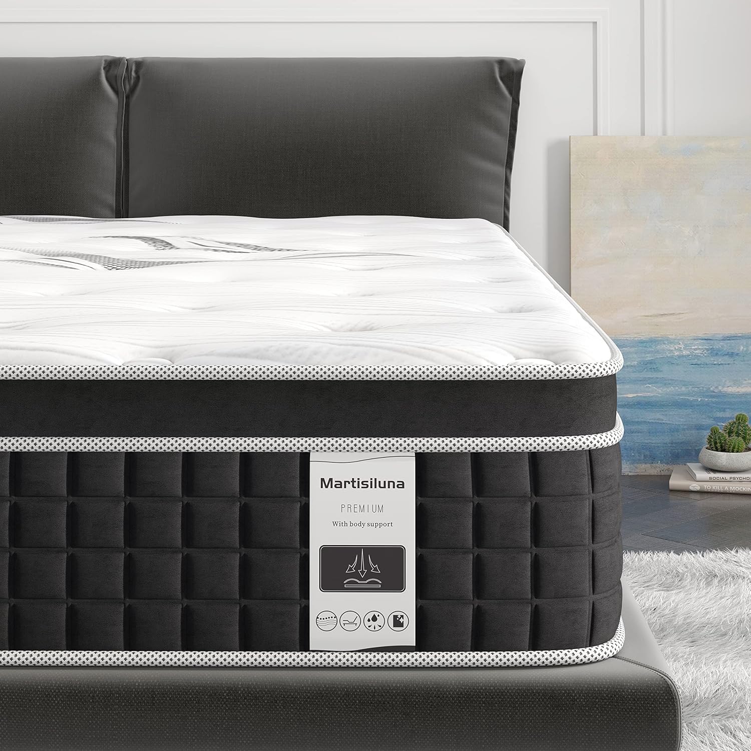 Martisiluna King Mattress, 12 Inch Hybrid Gel Memory Foam