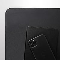 Vista 5 de Protección de escritorio de cuero Vine Creations, alfombrilla de escritorio para oficina antideslizante de 32" x 17" (negro)