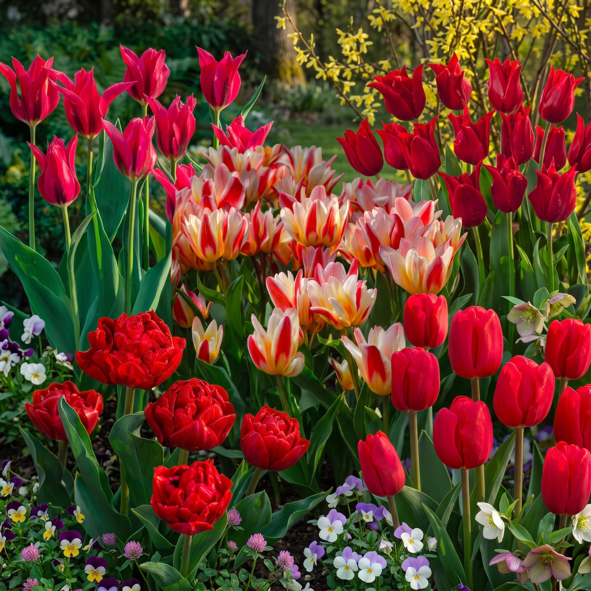 Bulbes de TULIPES | Bulbes des Meilleurs Producteurs Hollandais | Sélection Exclusive et Contrôle Qualité | Floraison Garantie (25 Bulbes de Tulipes Nuances de Rouge)