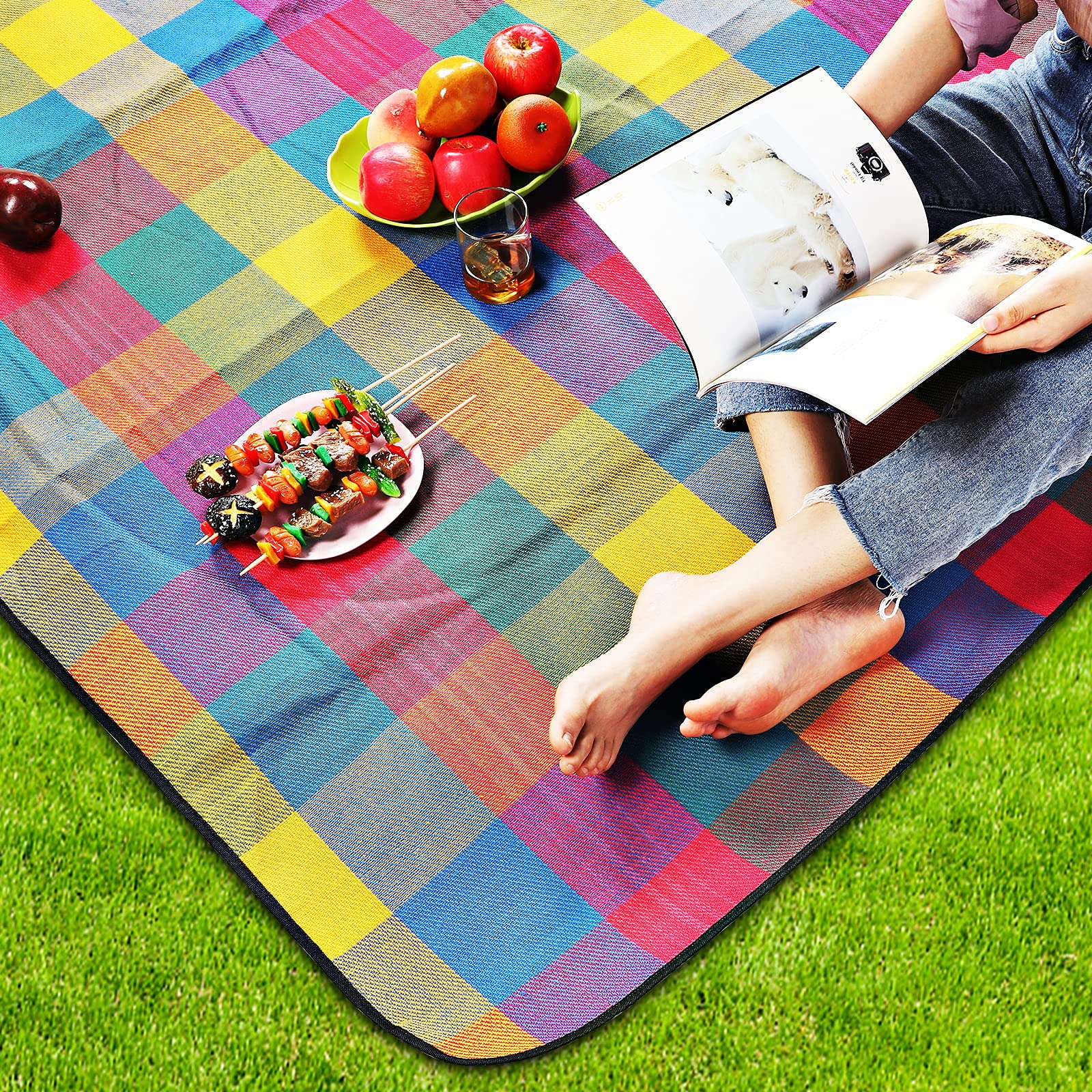 Coperta da Picnic, 150 x 200 cm, Grande con Fondo Impermeabile, Tappetino da Picnic Ideale per Viaggi, Escursionismo e Giardino Coperta da Campeggio, Impermeabile e a Prova di umidità