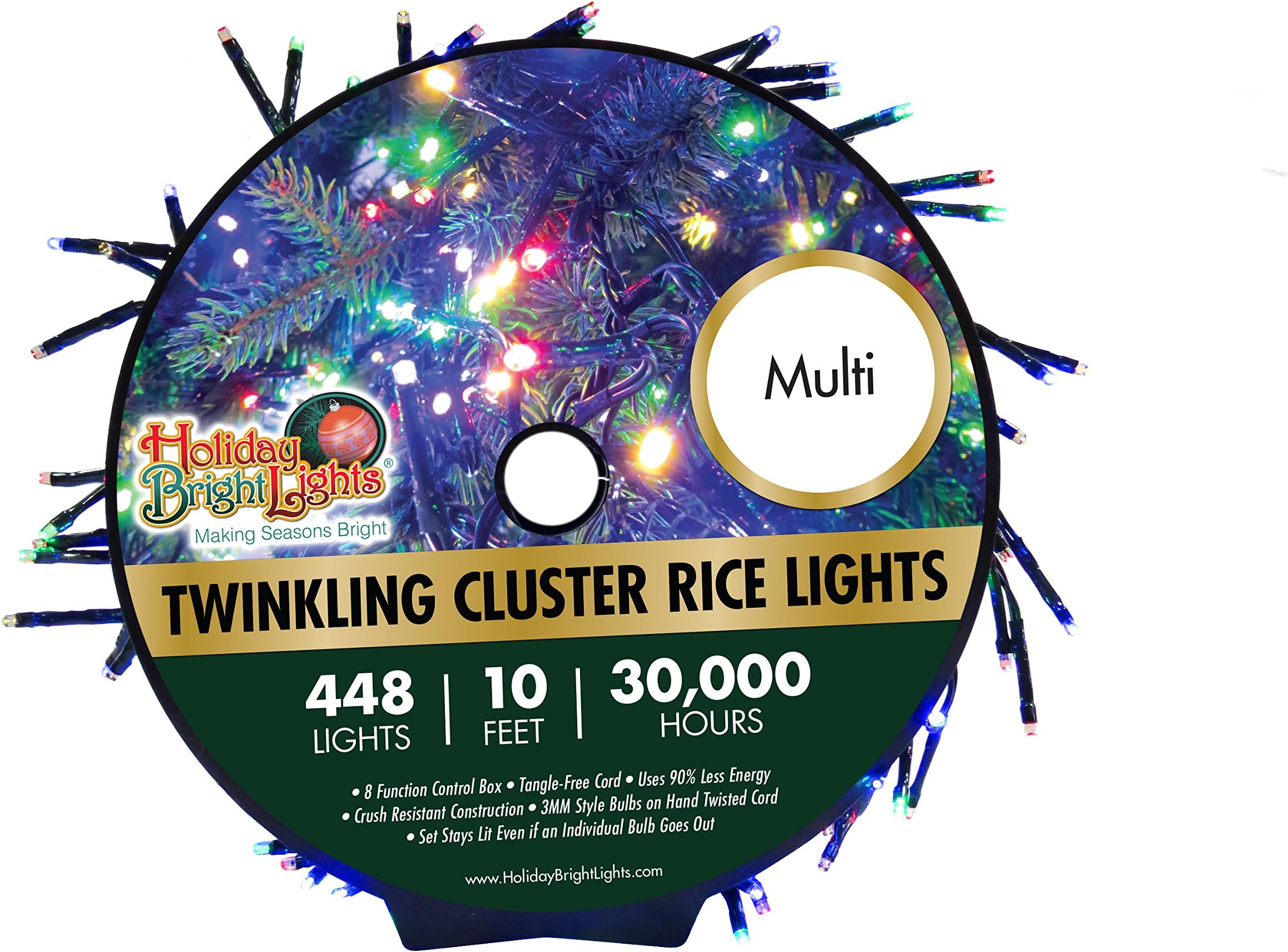 Holiday Bright Lights LED3MCR768GPW LED Cluster Rice