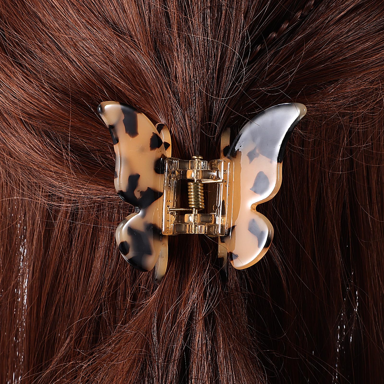 POPETPOP Haarklammern Schmetterling 6 Stück Farbenfrohe Acetat Klauenclips Geeignet für Dickes Haar Damen und Mädchen Praktische Haaraccessoires
