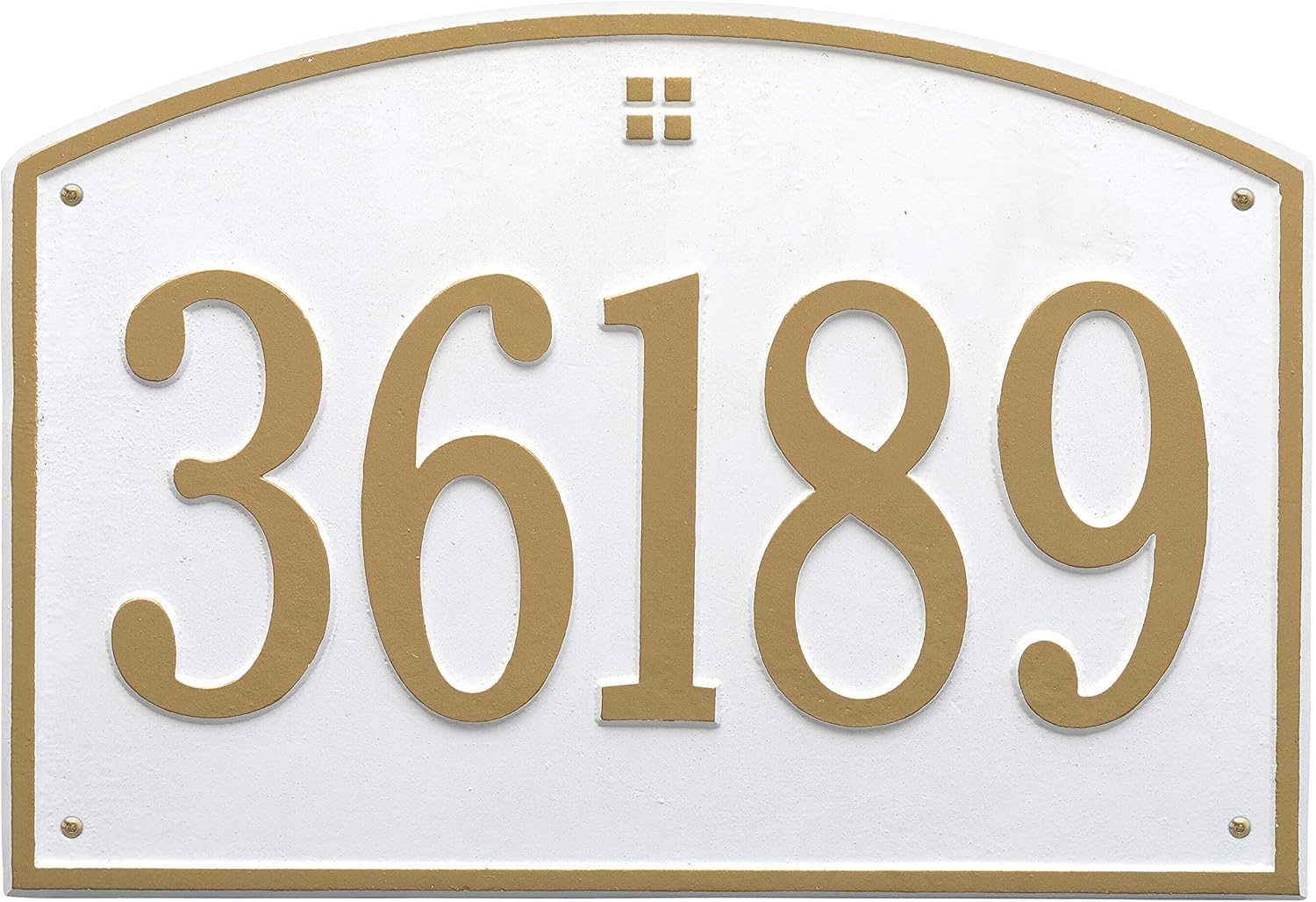 Whitehall Address Plaque, Personalized House Number Sign, Cast Metal Custom Address Plaque for House Numbers, Cape Charles Standard Wall - One Line address Sign (11 Colors Available)