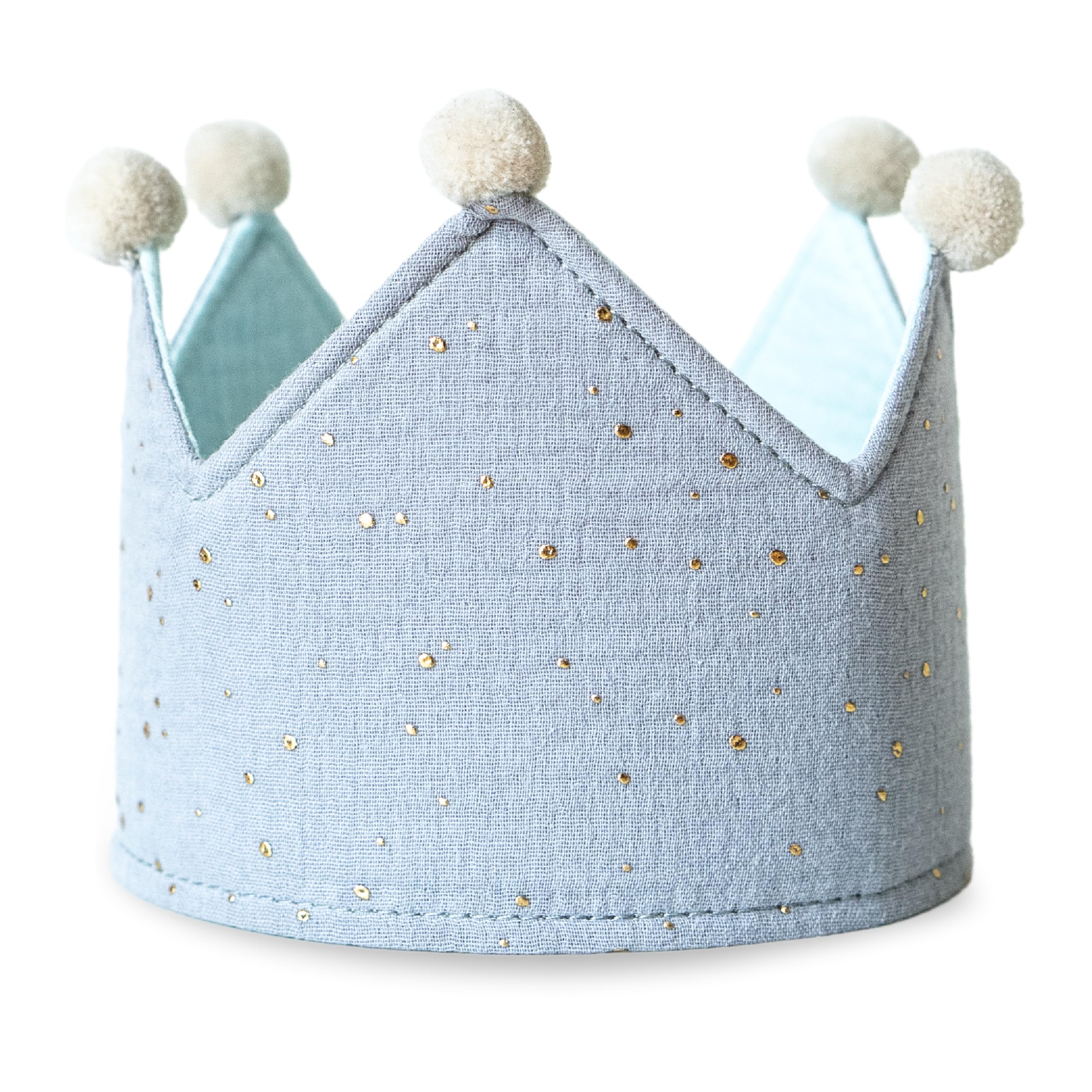 Paper Dragon Muslin Crown Printed Blue - Set 02, Bule, 26x16,5x1,6