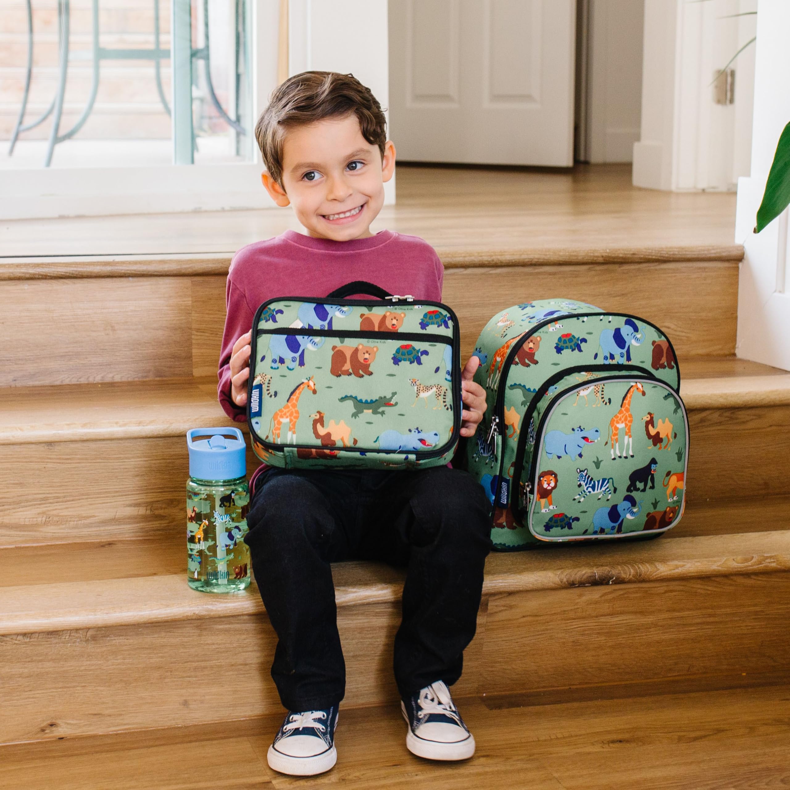 Wildkin Wiederverwendbare Wasserflasche aus Tritan-Kunststoff für Kinder mit auslaufsicherem Deckel für Jungen und Mädchen, langlebige und leicht zu reinigende Wasserflasche für Kleinkinder,