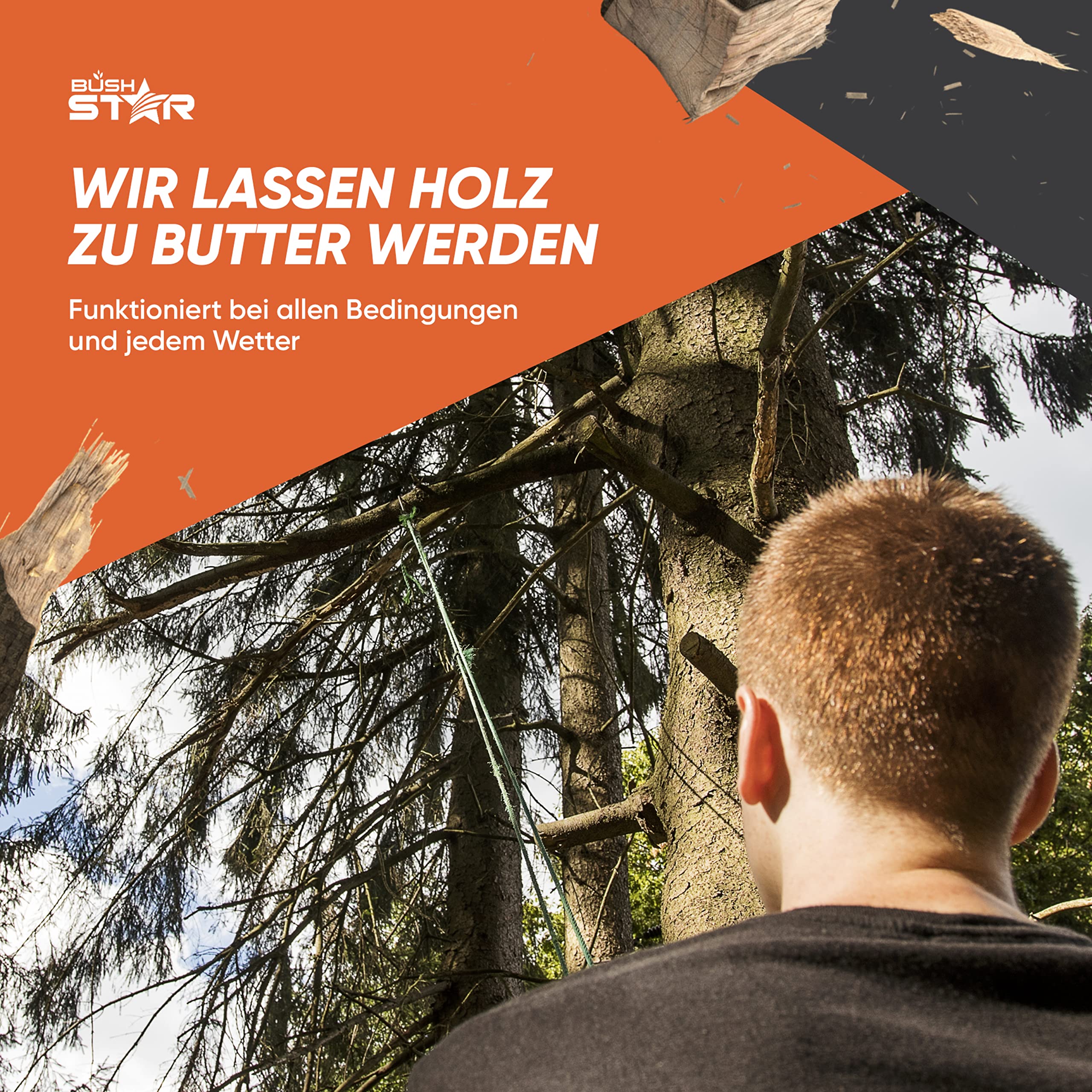 Handkettensäge mit 33 Zähnen inkl. Gürteltasche und GRATIS FEUERSTARTER Holz schnell und einfach sägen - Premium Hand-/AST-/Holz-/Gartensäge für Survival, Outdoor & Camping