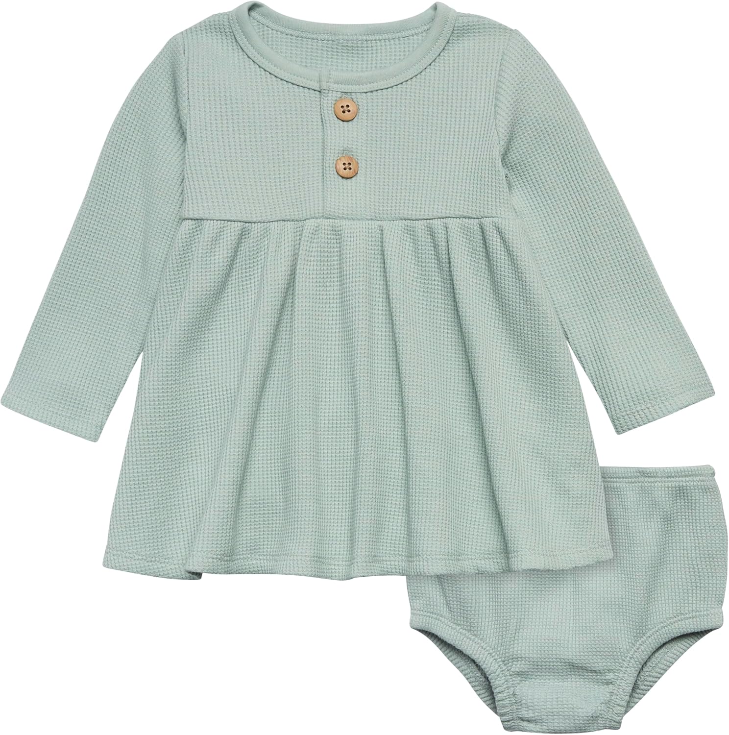 Modern Moments by Gerber baby-girls Mini Waffle Dress With Diaper Cover Set