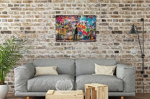Miniatura 2 de ANRUOXI Lienzo decorativo para pared, arte moderno abstracto de graffiti de Banksy, decoración de pared, para dormitorio de hombres adolescentes,