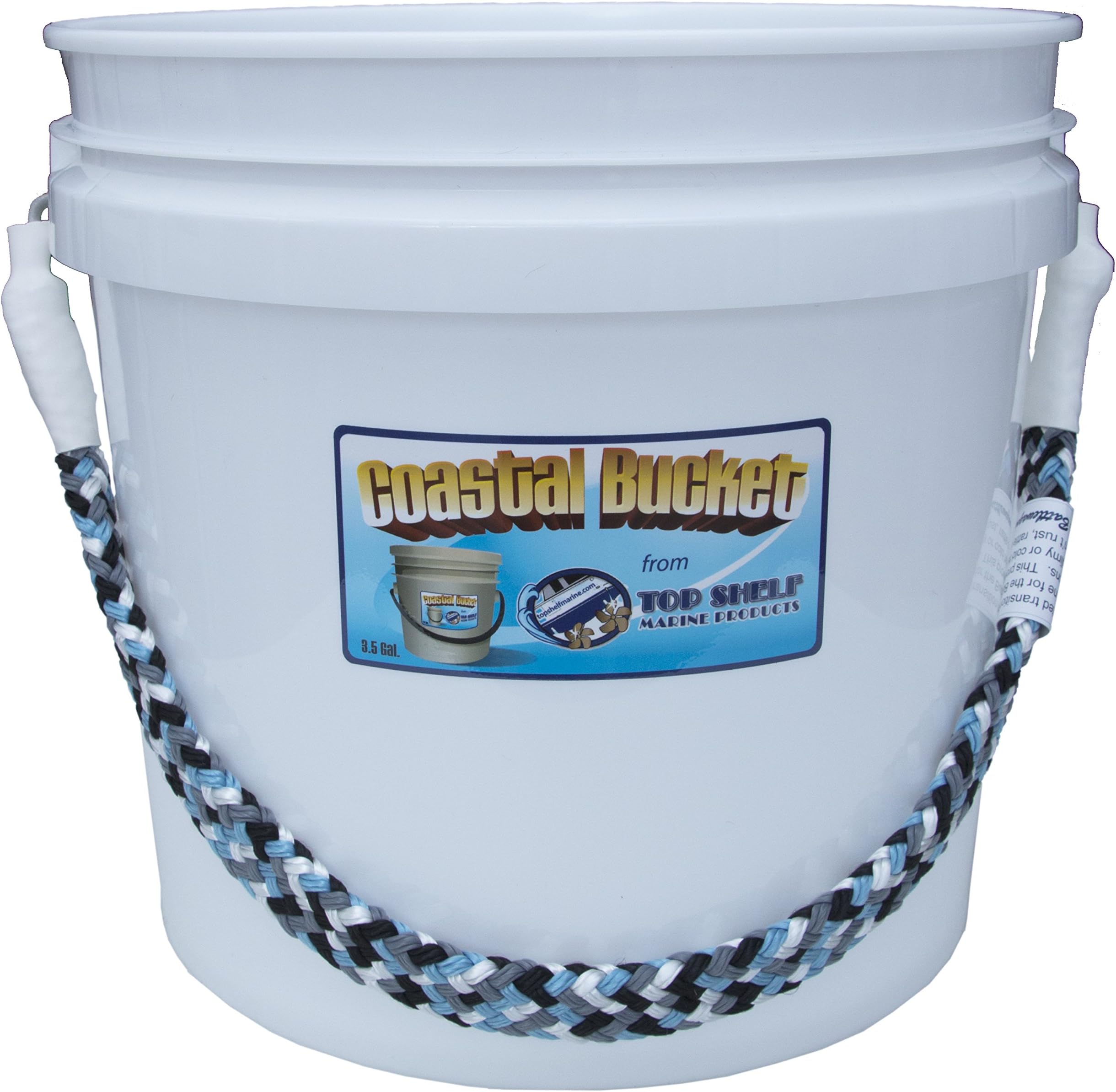 Battlewagon Coastal Bucket White with Blue Handle