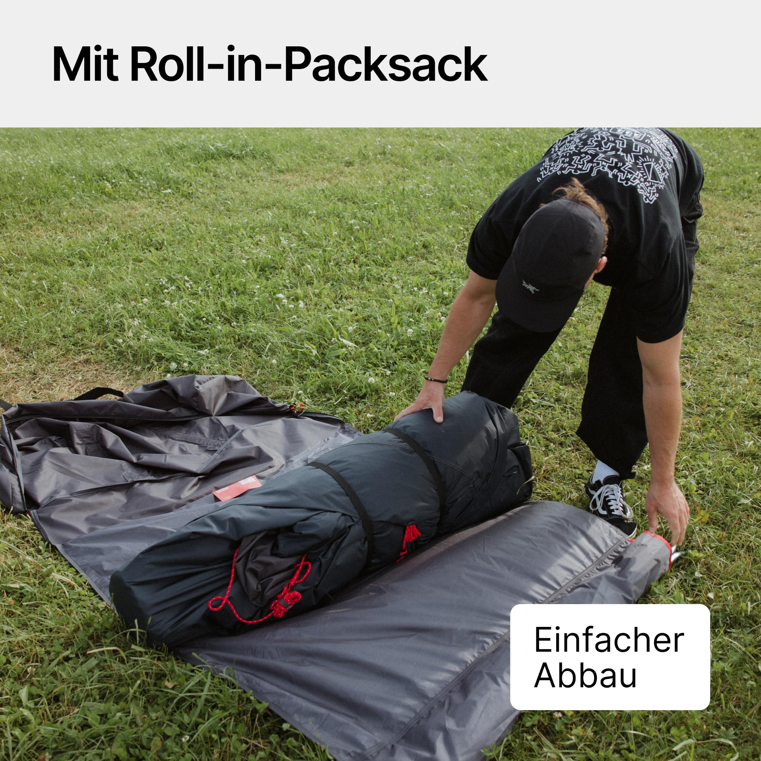 qeedo Quick Villa Familienzelt (für 4 oder 5 Personen) mit Quick-Up Schnellaufbau-System - Wasserdichtes Campingzelt, extra groß, hoch & geräumig, mit Vordach, Eingang & Fenster mit Mesh-Moskitonetz