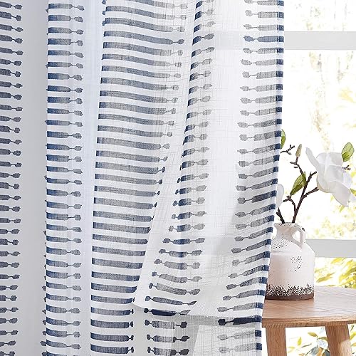 Miniatura 4 de PONY DANCE - Cortinas transparente con apariencia de lino, con ojales