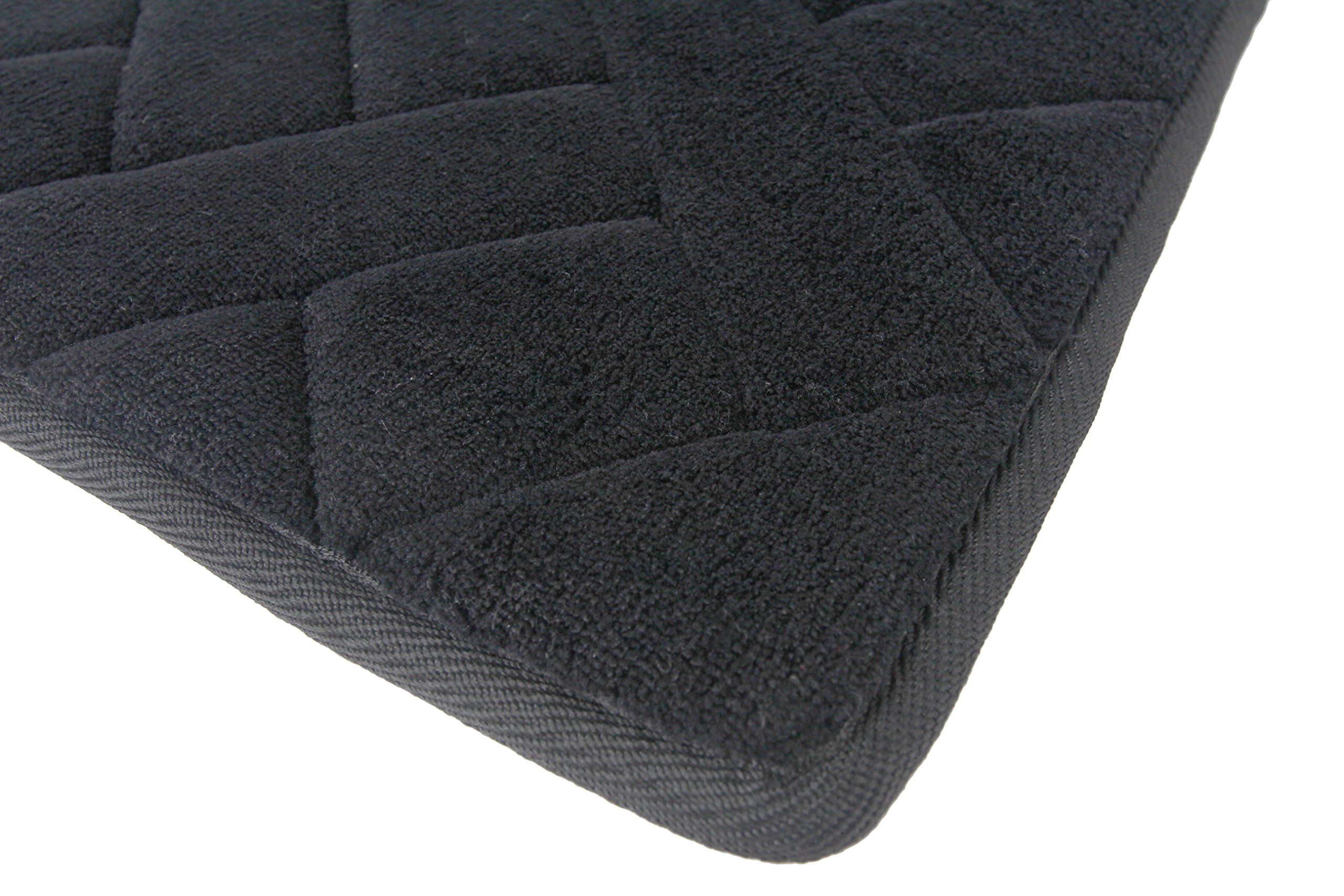 FABBRICA HOME Memory Foam Accent Rug in Herringbone Black 21*34
