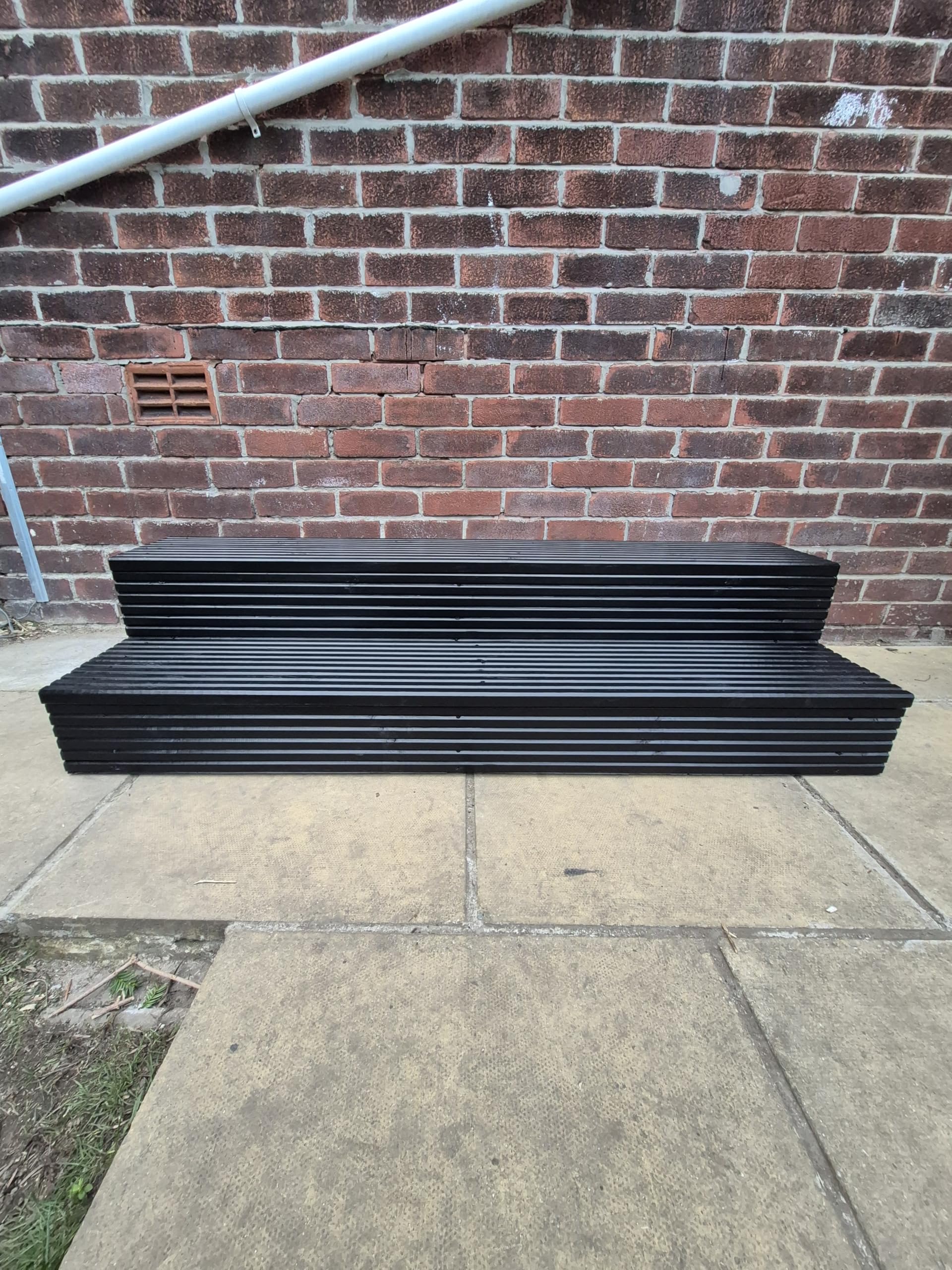 2 Tier Wooden Steps For Home in Black Colour/Ready to use/Bespoke sizes/Fully Assembled Deliverd (BLACK, 25 cm Height - 100 cm Wide)