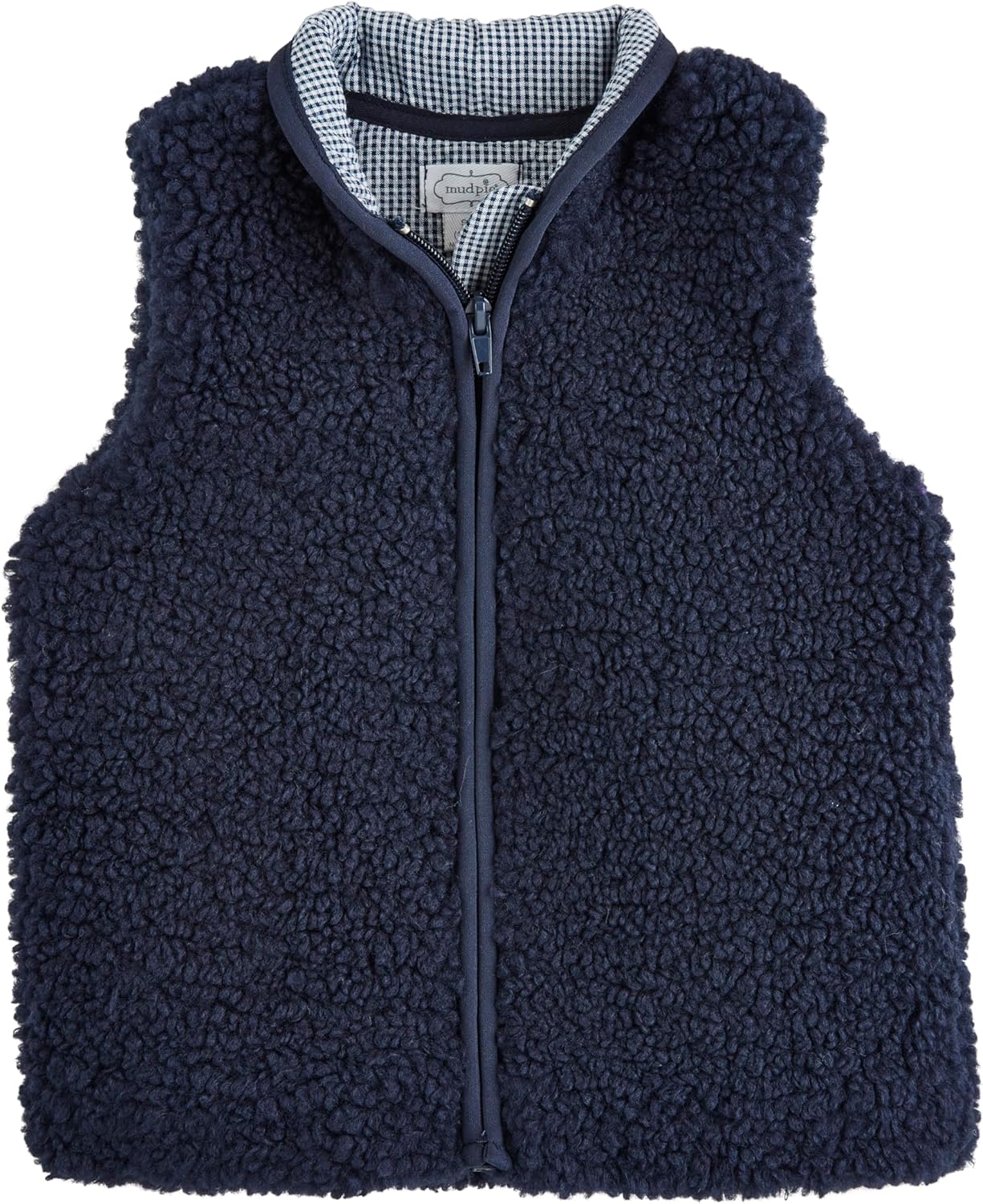 Mud Pie Girls' Mud Pie Children Sherpa Zip Navy Vest- Navy