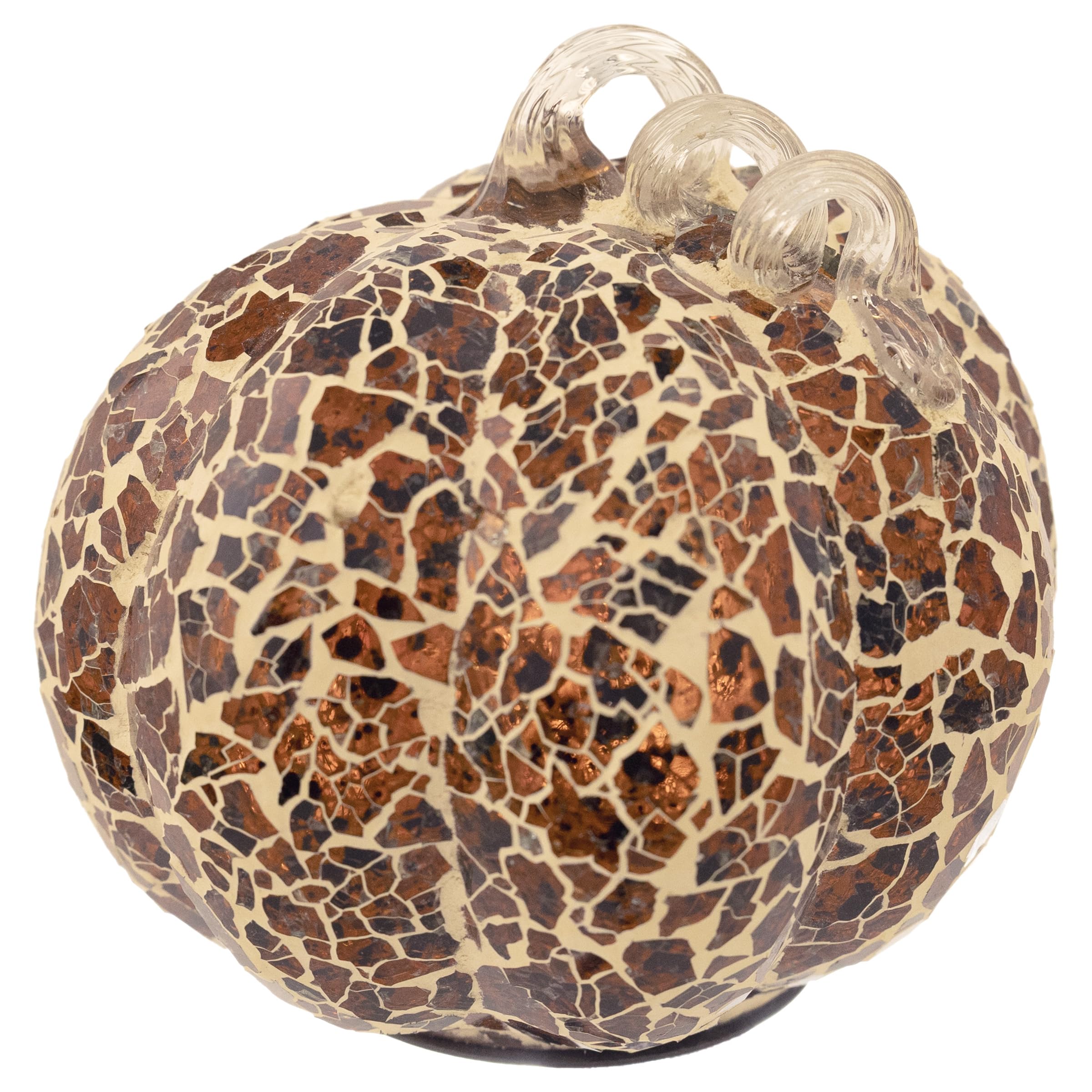 Calabaza de vidrio para Halloween y Acción de Gracias con luz LED decorativa pequeña