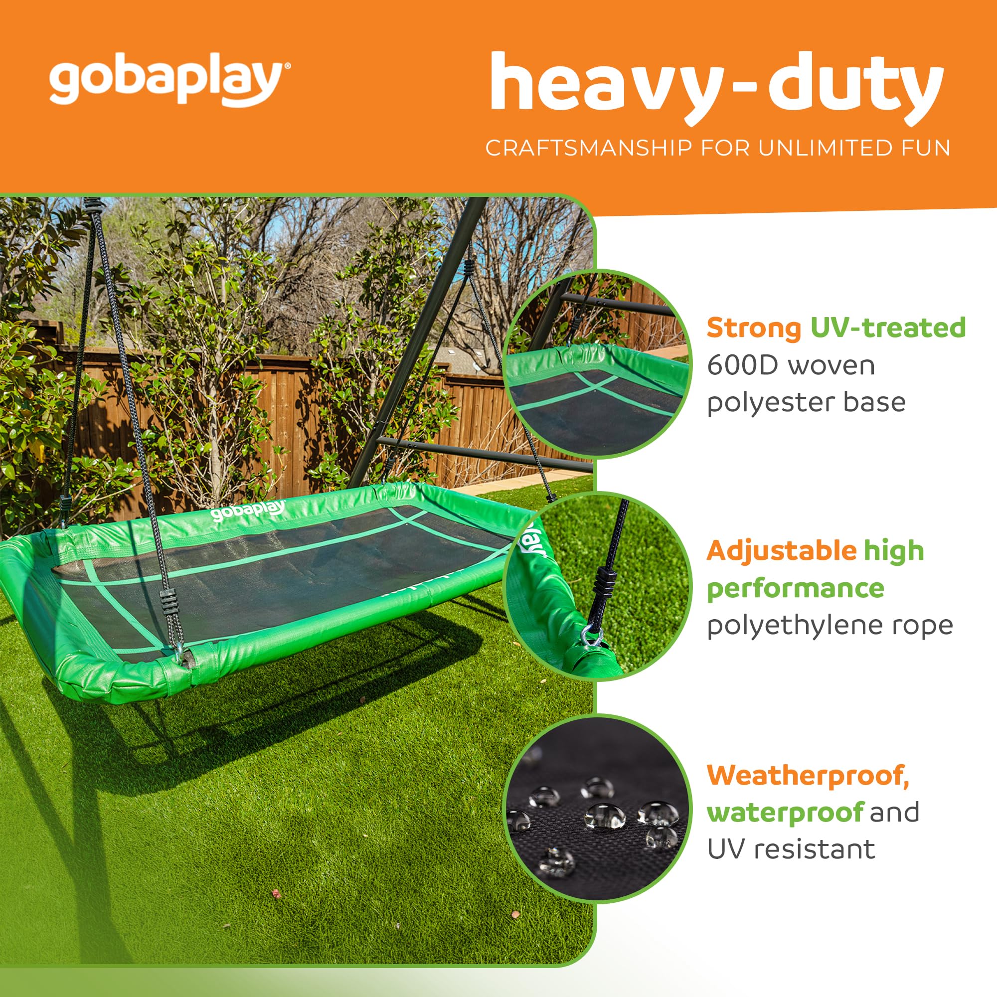 Amazon.com: gobaplay Single Swing Set Frame with Rectangle Tree