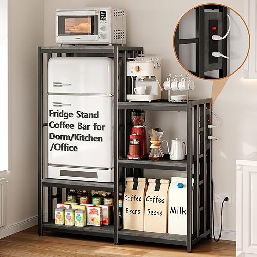 Mini soporte para nevera, barra de café, gabinete con espacio de almacenamiento pequeño para frigorífico, organizador de estante para dormitorio,