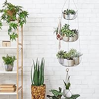 Vista 3 de Simple Houseware Modern 3-Tier Hanging Fruit Basket, Chrome