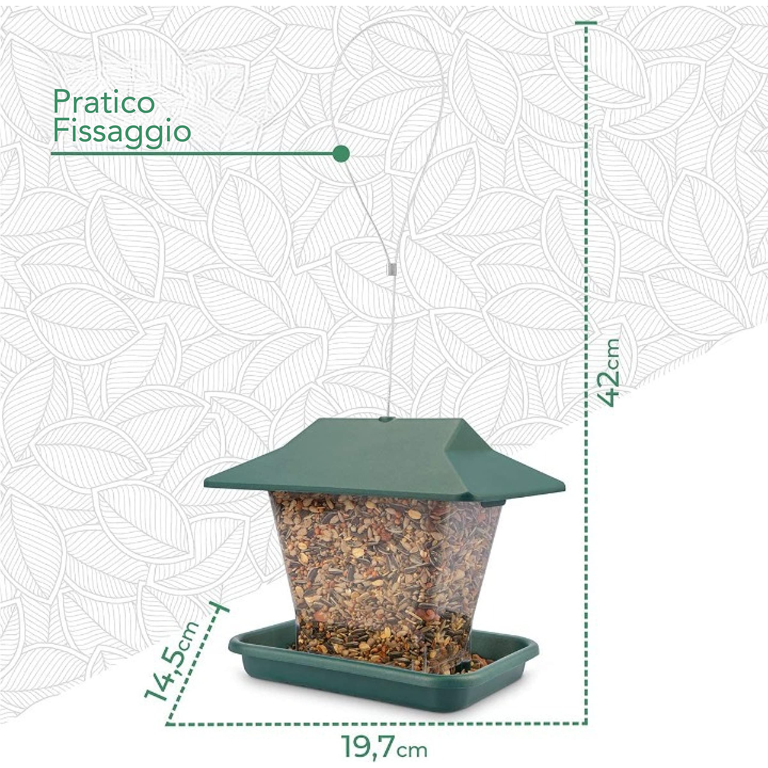 Mangiatoia Per Uccelli Selvatici Da Appendere - Distributore Semi Trasparente, Resistente Alle Intemperie, Con 2 Fori - Foto 13