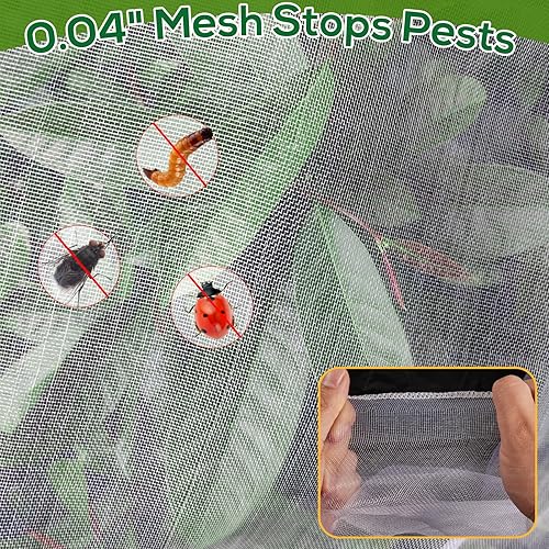 Miniatura 6 de Red para árboles frutales de 6.9 x 8.5 pies, cubierta de malla ultrafina para árbol de insectos de jardín con cordón, barrera transparente para