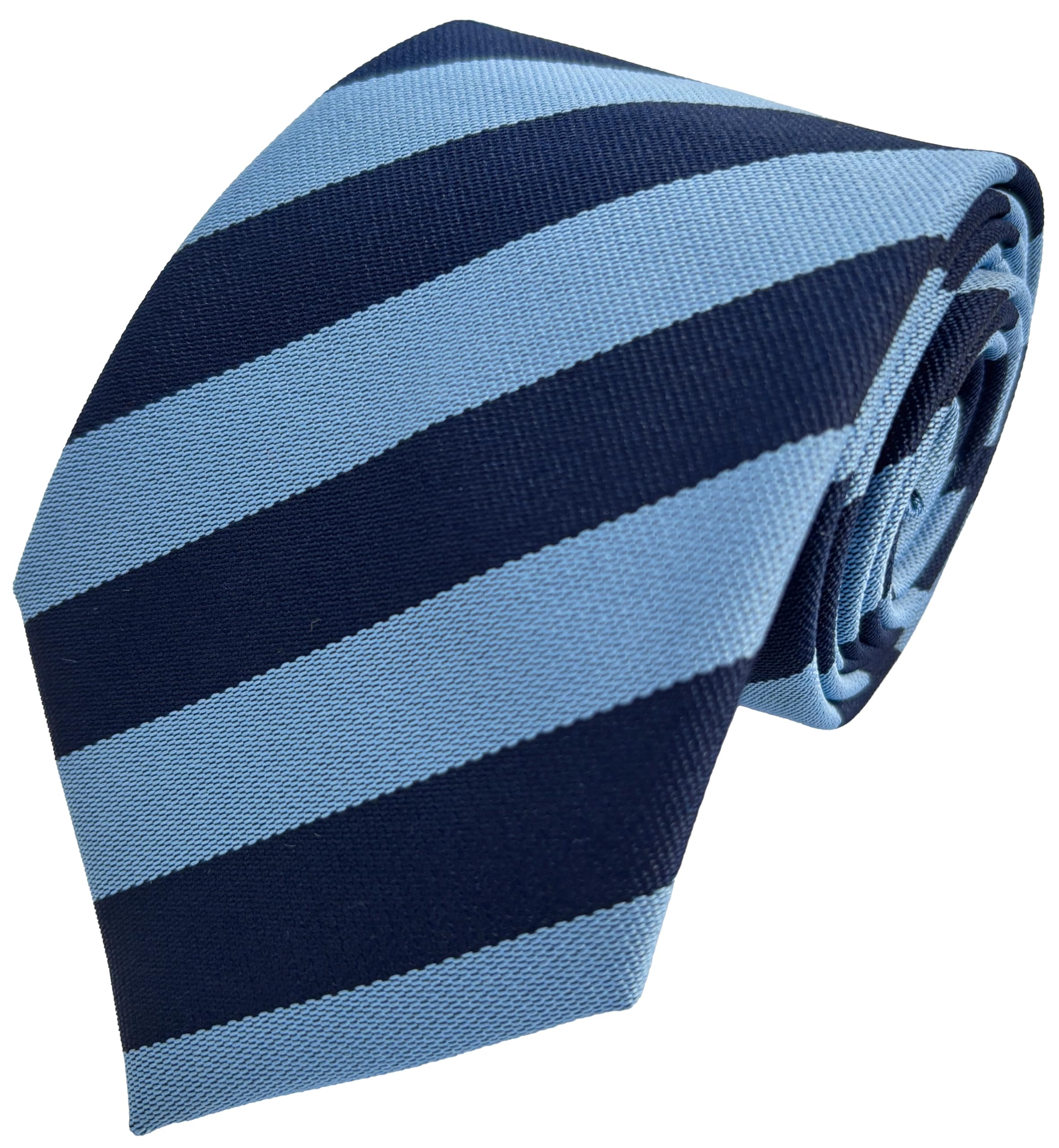 Great British Tie Club School Ties (23 Block Stripe Colour Variations) (Sky & Navy)