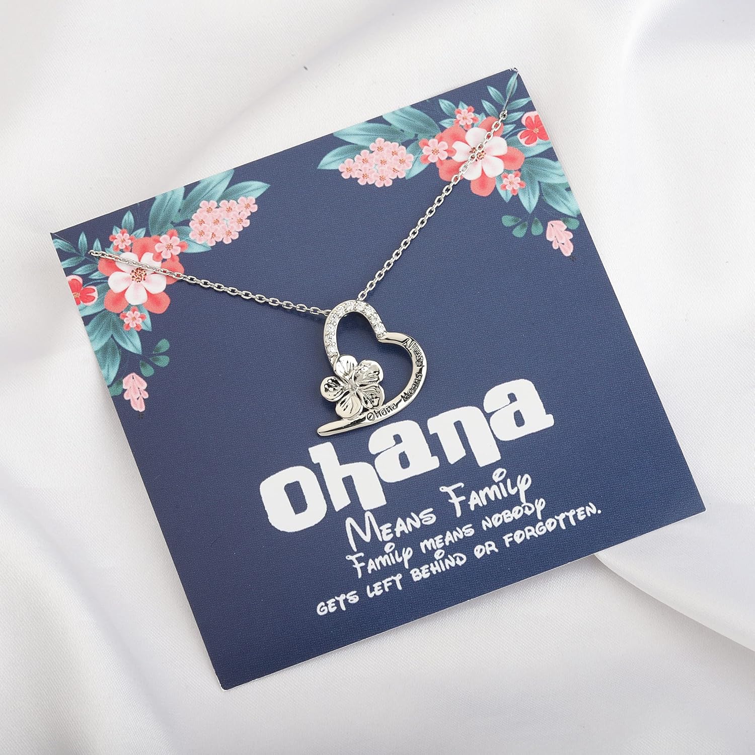 FOTAP Ohana Family Hawaiian Flower Necklace - Gift for Reunion, Trip or BBF - Image 4