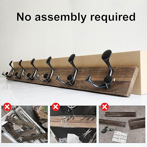 Miniatura 255 de SKOLOO Perchero de madera blanca de 17 pulgadas con 3 ganchos triples, ideal para entradas familiares, aulas y almacenamiento de suministros para