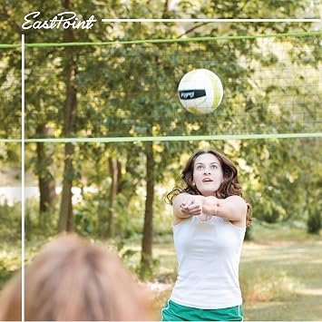 EastPoint Outdoor Games, Volleyball Net, Badminton Set, 4 Rackets & Ball