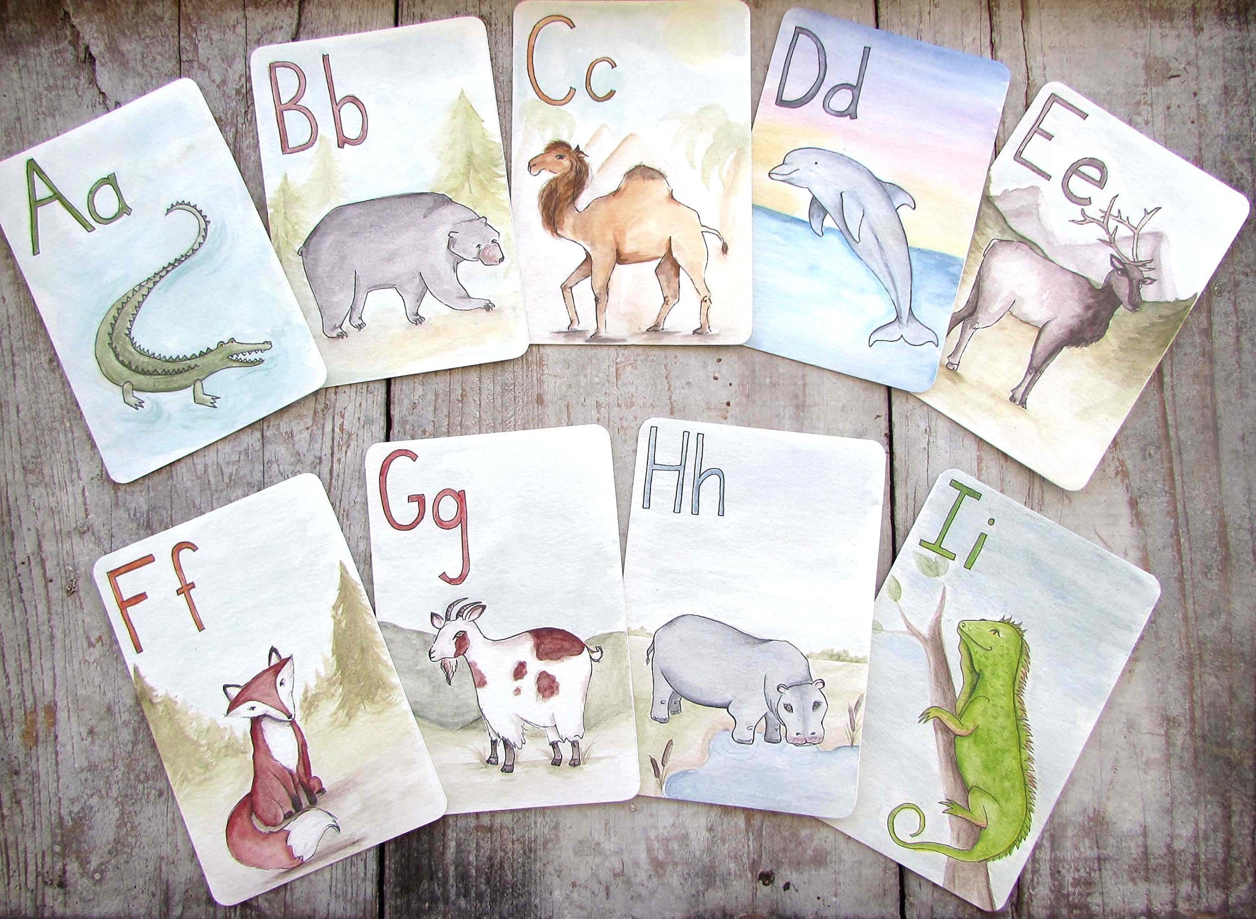A-Z Animal Alphabet Flash Cards