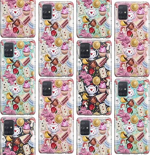 Miniatura 7 de Cavka Funda de teléfono compatible con Samsung Galaxy A73 A72 5G A71 A70 A52 A42 A32 A20s A11 A02 lindo diseño delgado Alicia en el país de las