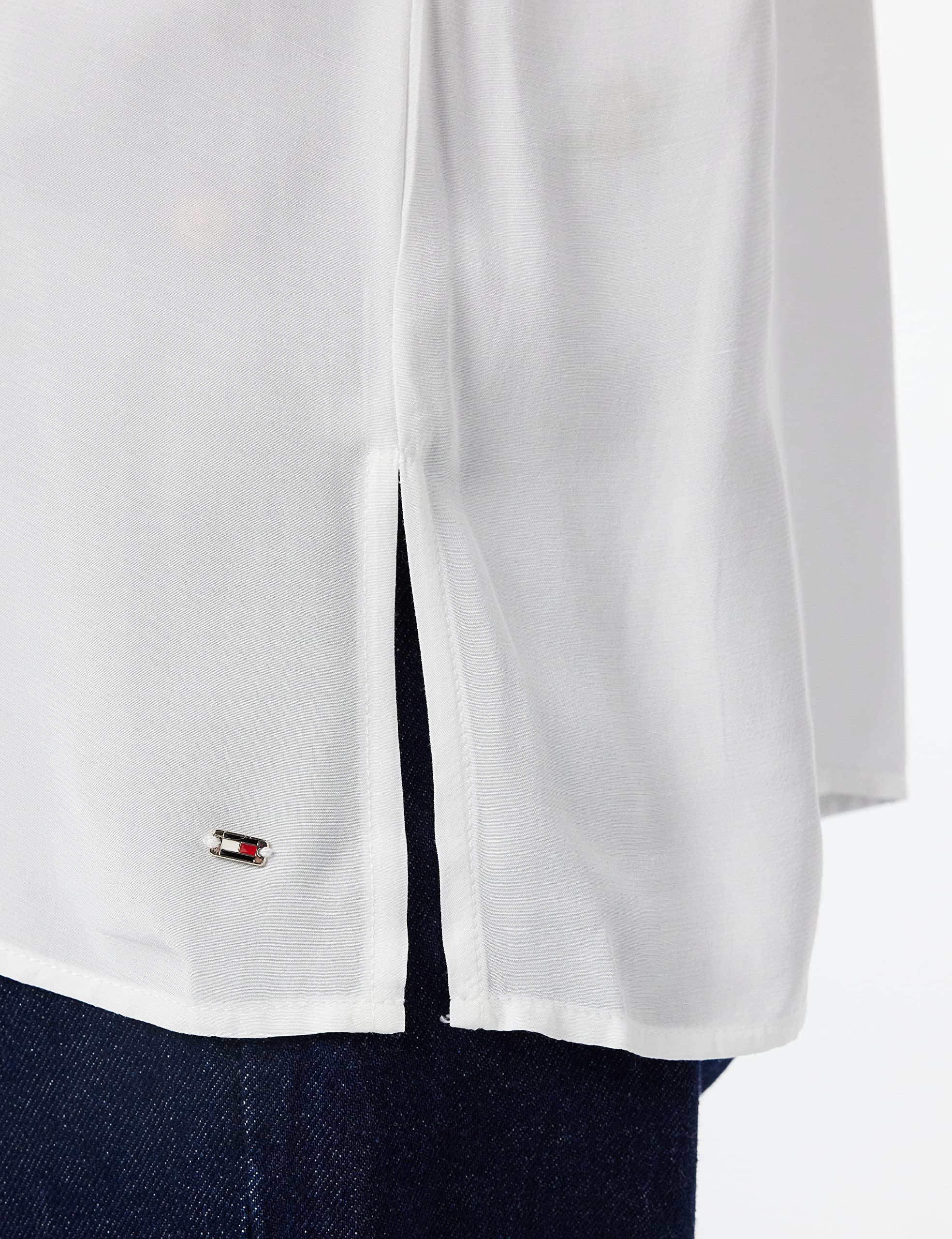 Tommy Hilfiger Vis Solid V-Neck Blouse LS Ww0ww38350 Blusas Mujer