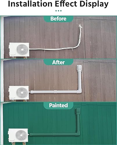 Miniatura 5 de mensaosao Codo plano de 90 de ancho de 3 pulgadas, cubierta de curva de nivel, juego de cubierta decorativa de PVC, accesorios para acondicionadores