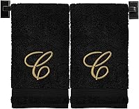 Vista 44 de Toallas de mano beige para baño, monogramadas, toallas turcas de algodón de lujo, bordadas en Estados Unidos, juego de 2, elige el color y la letra