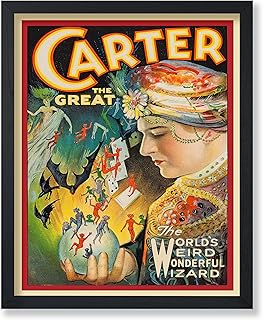 Poster Master Vintage Carter The Great Poster - Retro World's Weird Wonderful Wizard Print - Magician Art - Gift for Him, Her, Magic Enthusiast - Wall Decor for Home, Office - 8x10 UNFRAMED Wall Art