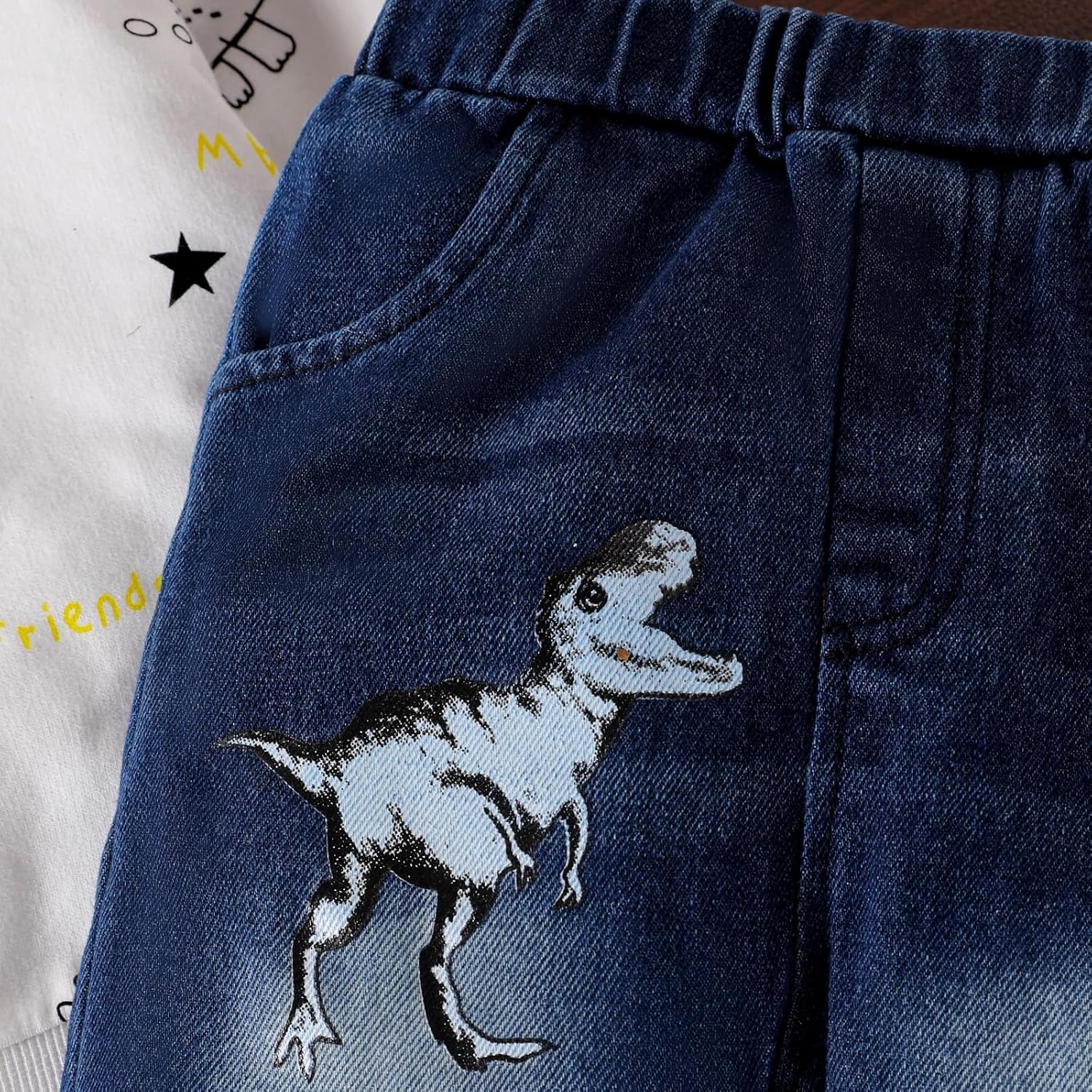 Toddler Boy Clothes Baby Dinosaur Pullover Sweatshirt Infant Pocket Jeans Pants Fall Winter Outfits Set 12 Months-5T - Image 6