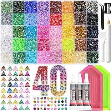50000Pcs Resin Jelly Rhinestones for Bedazzling kit, 3mm Bedazzler Kits