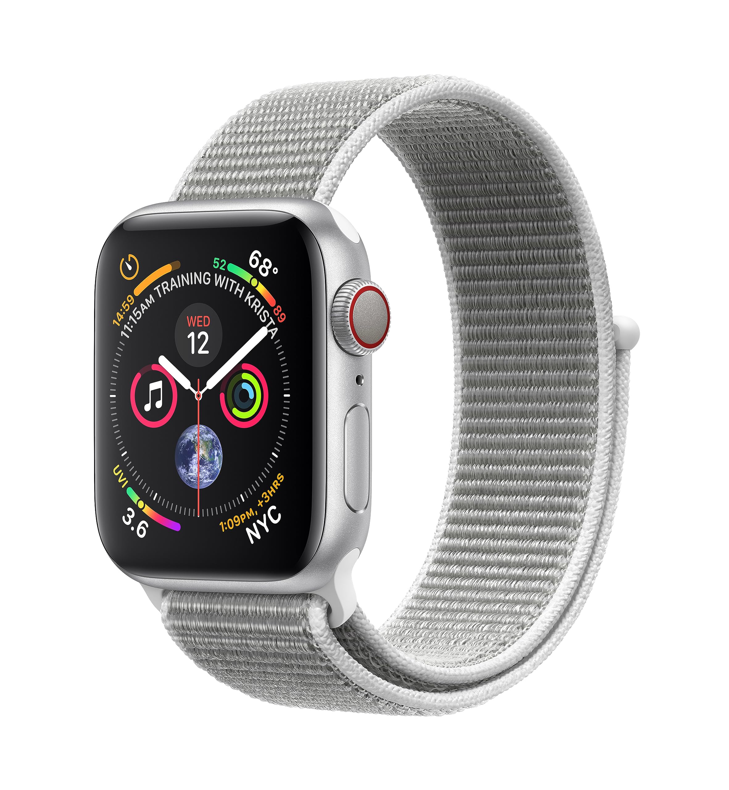 Apple Watch Series 4-40mm Space Silver Aluminum Case with Seashell Sport Loop, GPS + Cellular, watchOS 5 (Renewed)