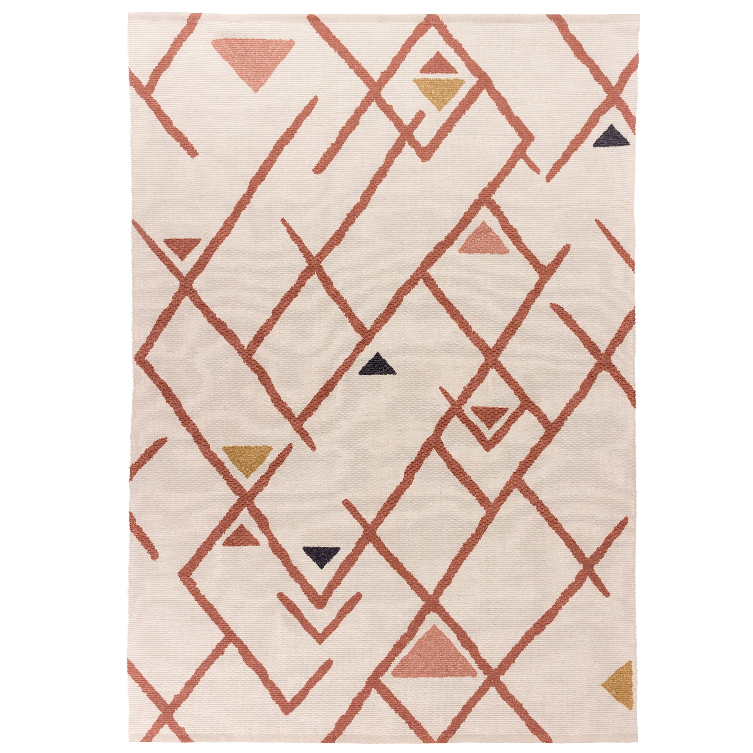 George Furn Inka Geometric Outdoor/Indoor Printed Rug - Red, Red