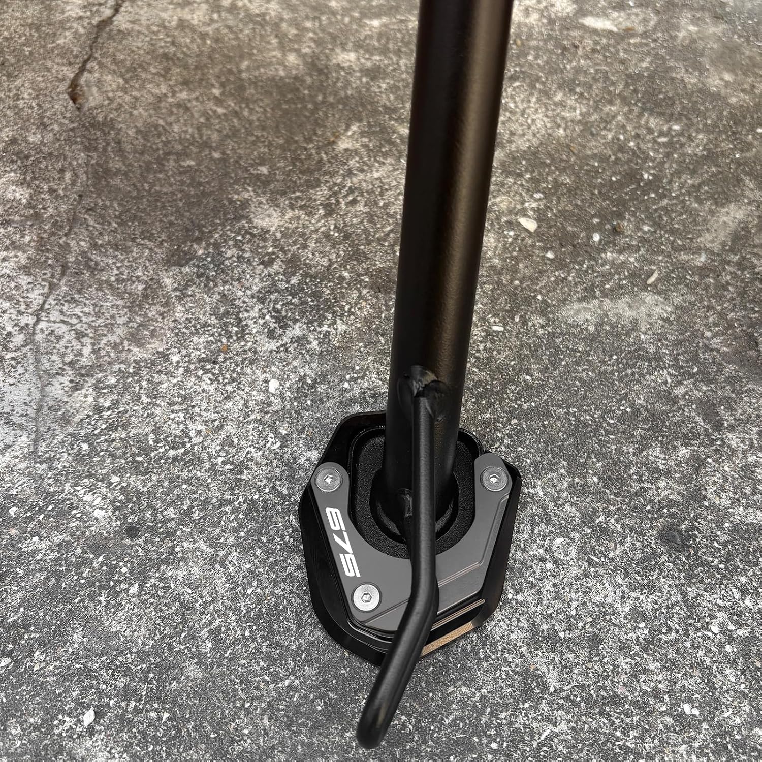 Compatible with 675SR 675SR-R 675SS 675NK 675 SR SRR NK 2024 2025 2026 Aluminum Motorcycle Side Stand Extension Pad Kickstand Enlarger Plate Accessories (Grey)