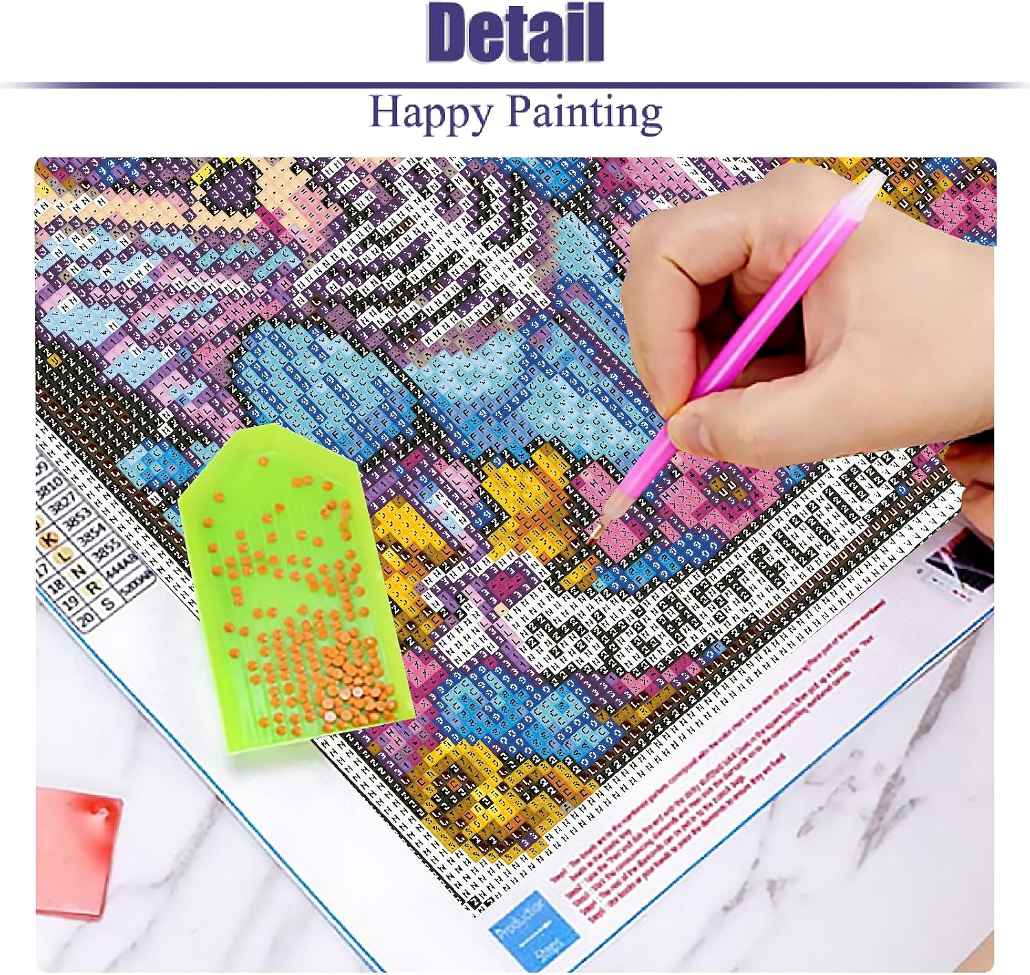 NEGEKFKX Skeleton Diamond Art Kits for Adults Beginners,Skull Diamond Painting Kits for Adults,5D Full Drill DIY Diamond Dot Gem Art Kit Wall Home Decor Arts Craft 16x12 inch image 5