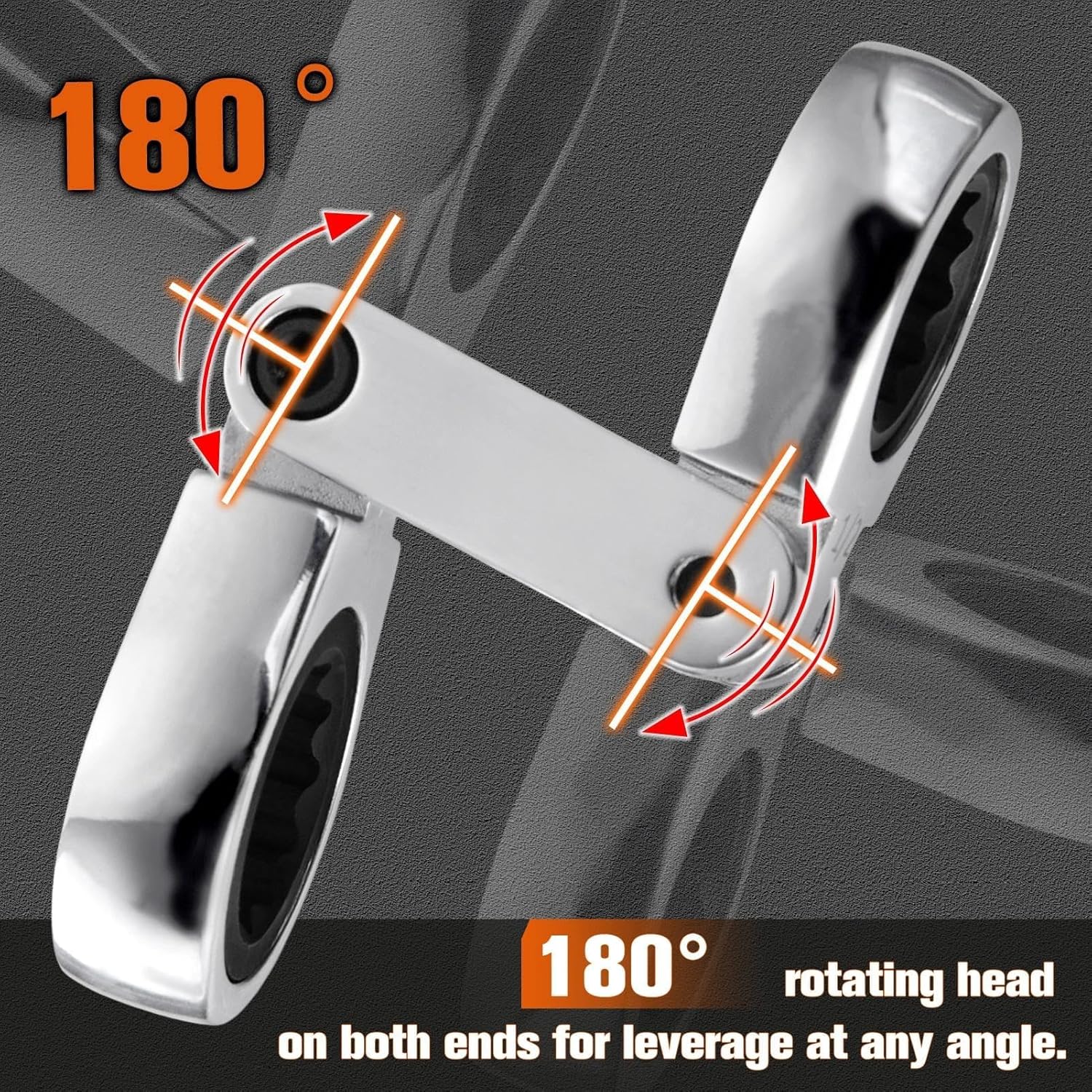 SPEEDWOX 5-Piece Stubby Wrench Set SAE 1/4"-13/16" Flex Head Ratcheting Double Box End Wrench with 72-Tooth Ratchet CR-V Steel Construction for Tight Spaces & Automotive Repair Mini Spanner Set