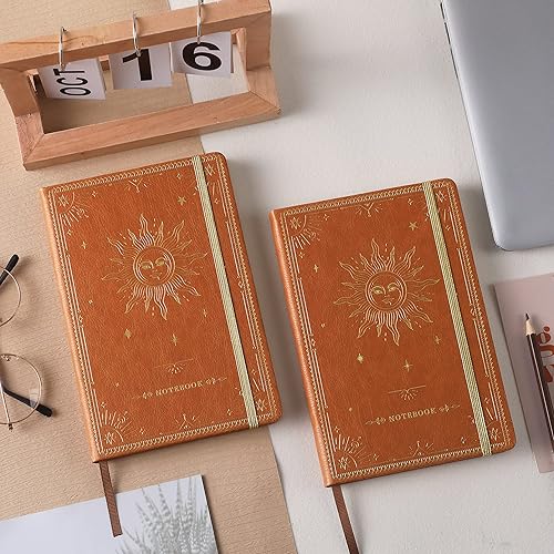 Miniatura 2 de Cuadernodiario a rayas  Cuaderno clásico de piel sintética de papel grueso de alta calidad con bolsillo + separadores de páginas, regalos, bandas,