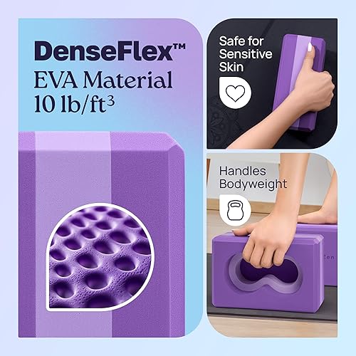 Miniatura 4 de Deep-Zen Yoga Blocks Wrist Support Yoga Blocks 2 Pack with Knee Pads and Strap to Put Less Weight on Wrists Durable, Versatile Yoga Brick Exercise