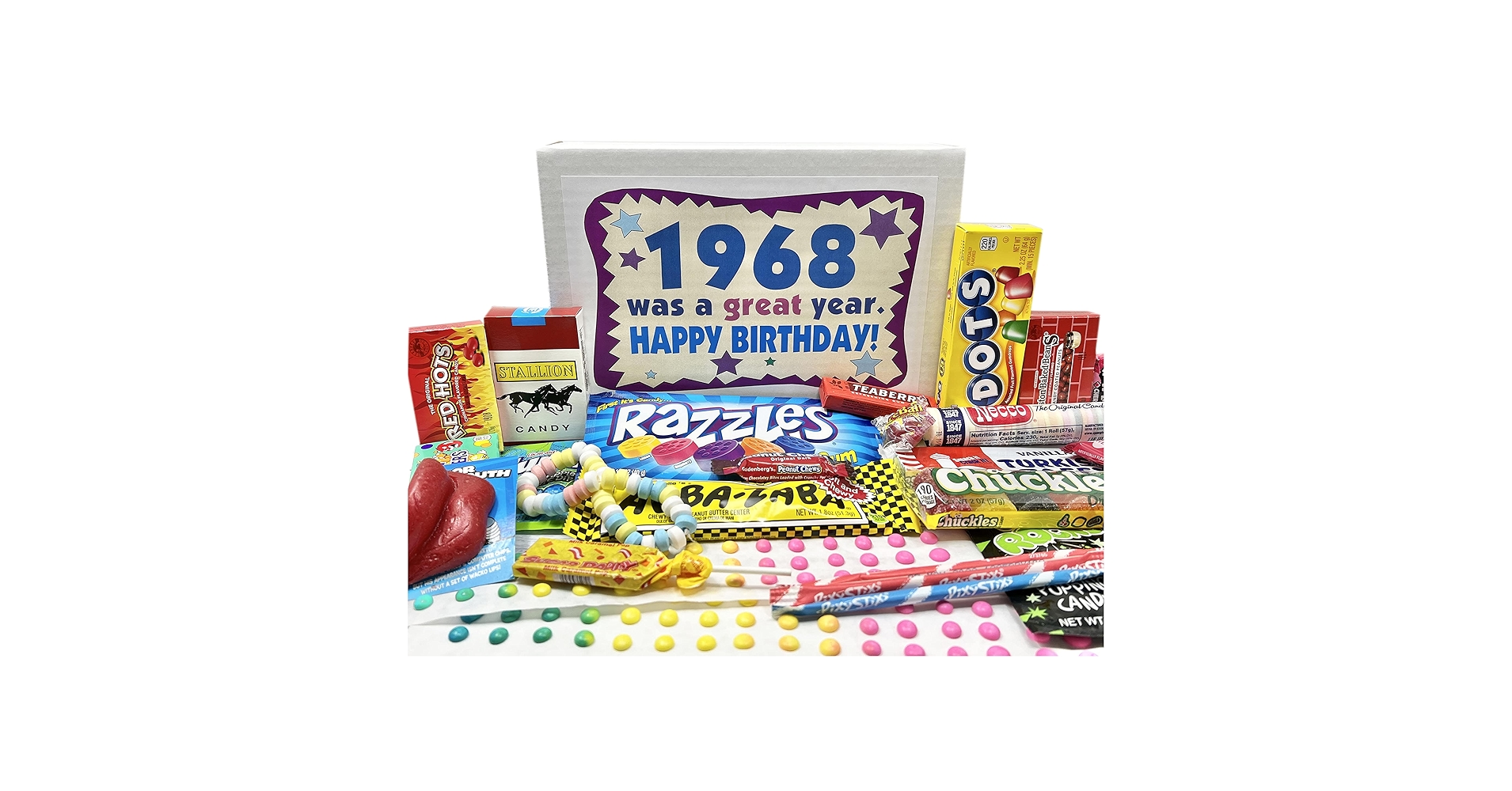 Amazon.com : RETRO CANDY YUM ~ 1968 57th Birthday Gift Box