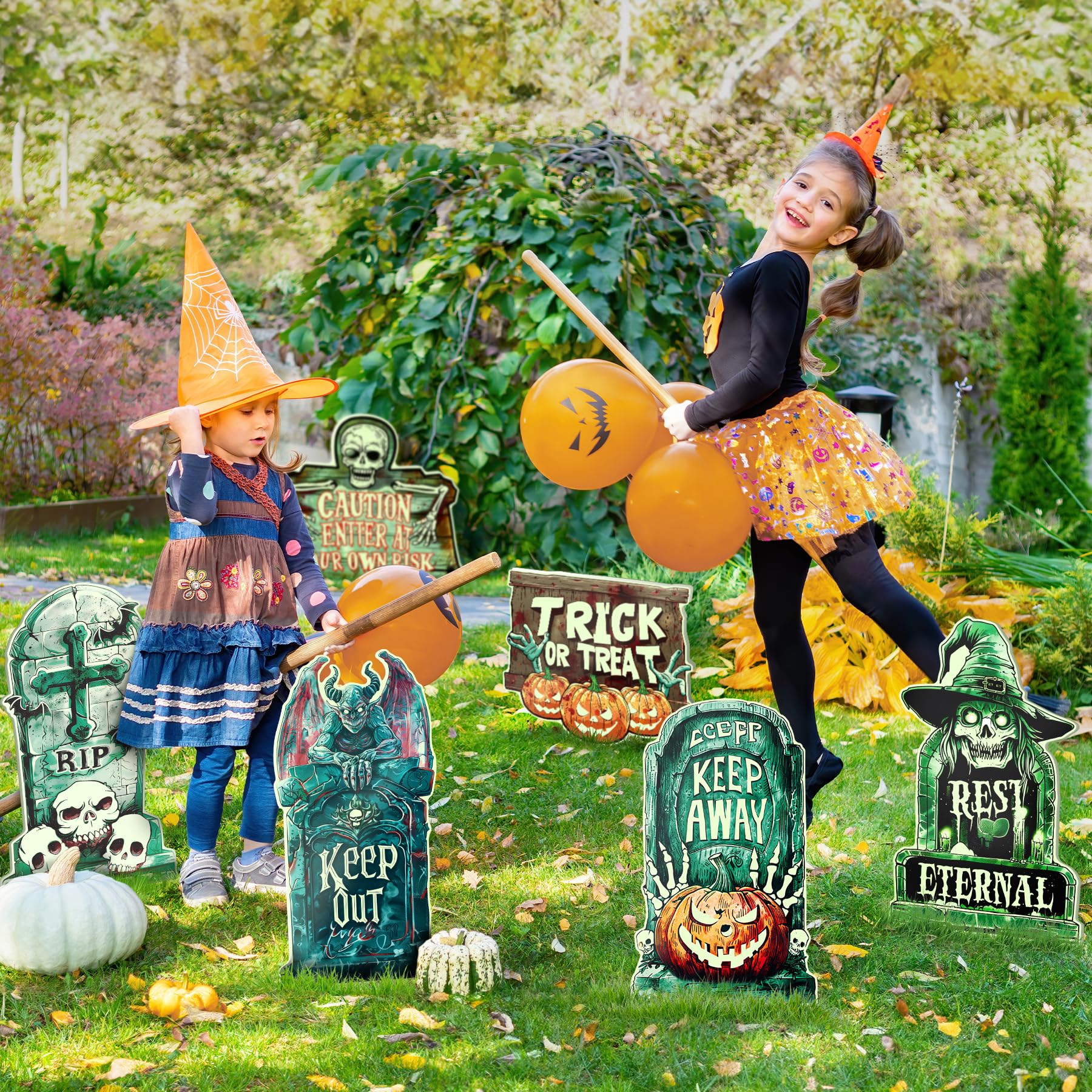 Pourbibi Dekoracja nagrobka na Halloween