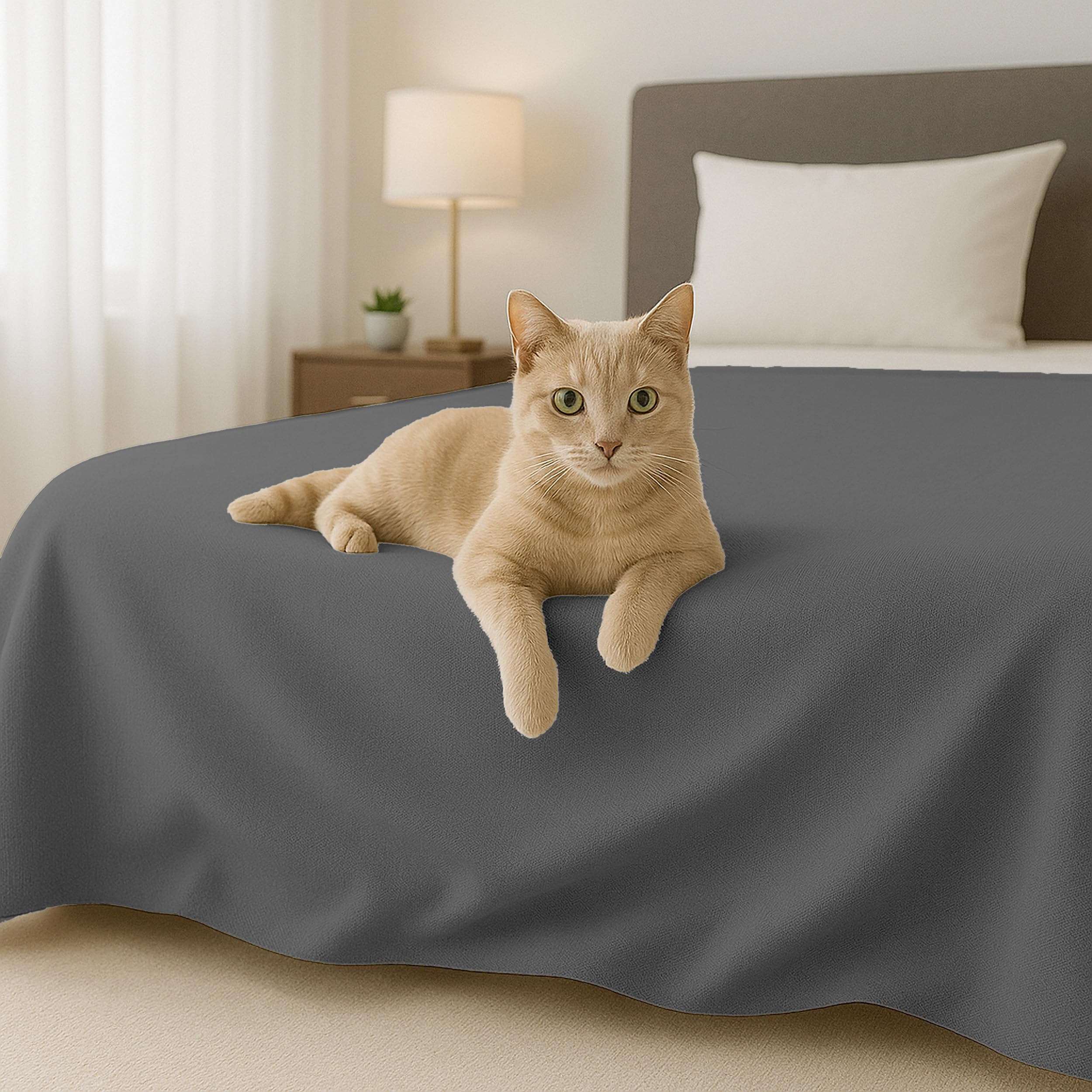 Byour3 - Cubrecama ALGODÓN Puro 100% Orgánico Ligero Cama 90 135 180 Tela Decorativa Multiusos Cubra Todo Granfoulard Sobrecama Rectangular Hipoalergénico Lavable (Delta Gris Antracita, Cama 90)