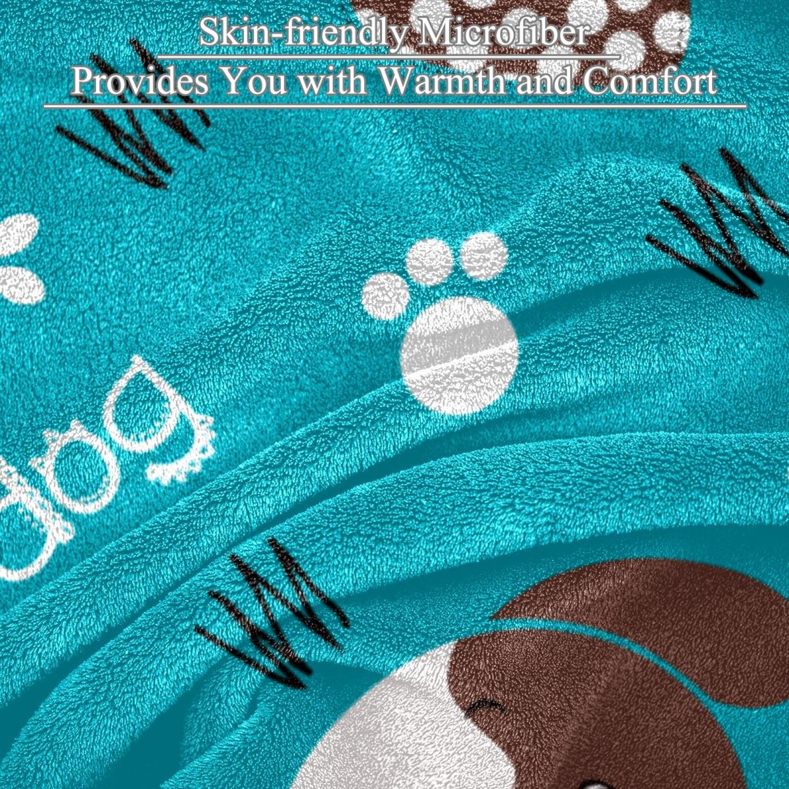 Couverture Polaire Chien Mignon Couverture Microfibre Chaude Et Douce Jeté De Canapé Couverture 150×200cm