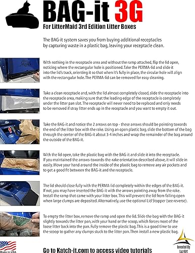 Miniatura 6 de LazrArt Bag-it 3G, tapa permanente y receptáculo permanente para cajas de arena Natures Miracle y LitterMaid (Bag-it 3G, tapa permanente y